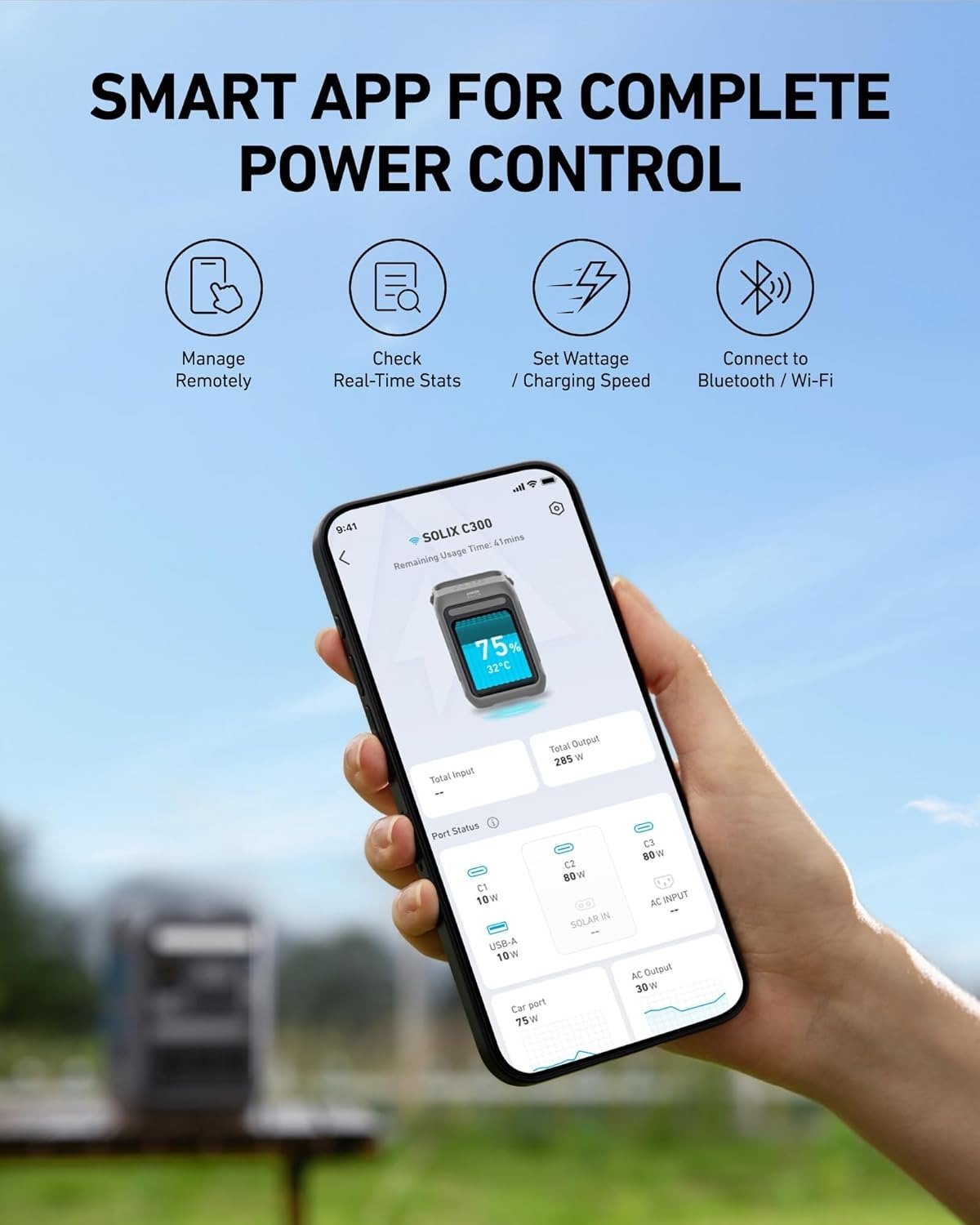 Portable Power Station, 288Wh LiFePO4 Battery, 300W (600W Surge) Solar Generator, 140W Two-Way Fast Charging, for Outdoor Camping, Traveling, and Emergencies