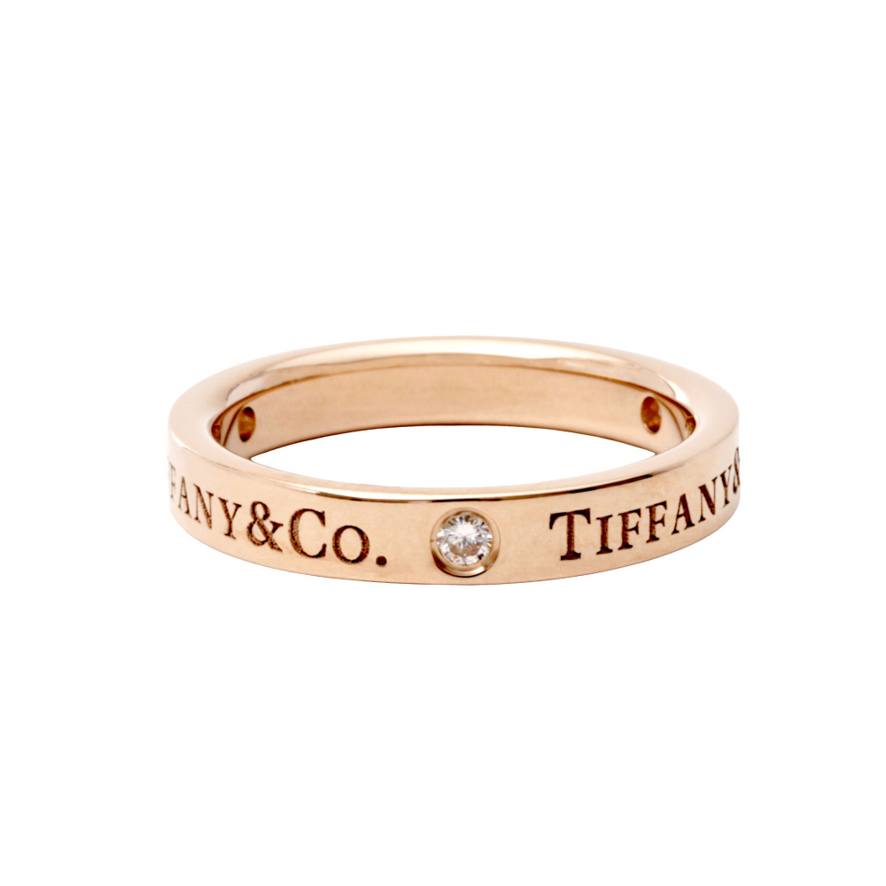 Tiffany & Co. Tiffany Band Ring 18k Rose Gold Ring Diamond 60000528