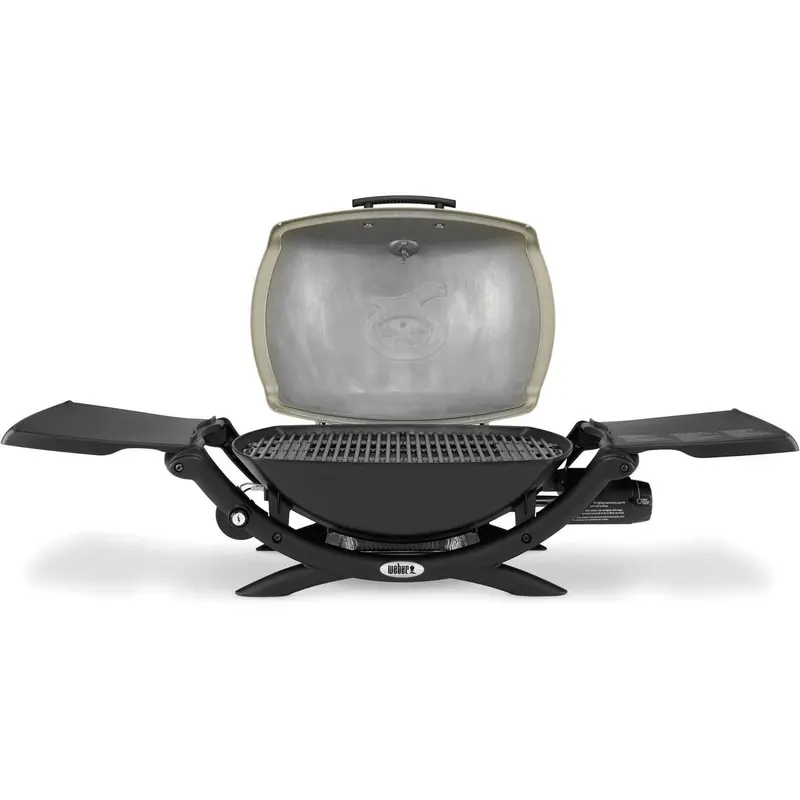 Weber Q 2200 Portable Gas Grill – Single-Burner, Titanium Finish, 12,000 BTU, 280 sq in Cooking Surface