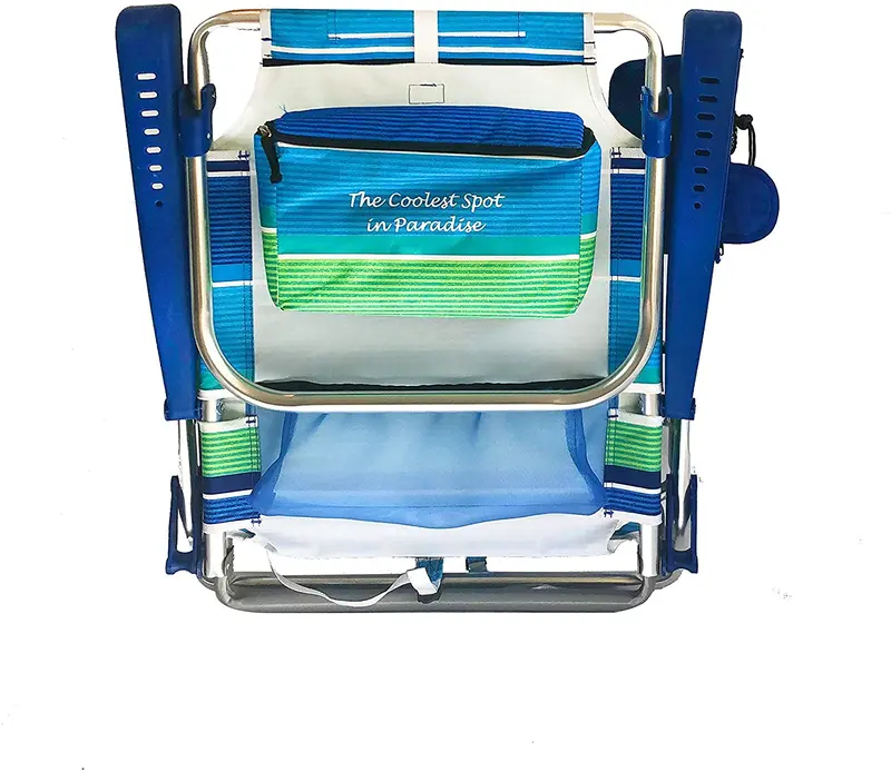 Twin-Pack Beach Chairs with Towel Bar — Portable Folding Chairs Featuring Integrated Storage Pouches