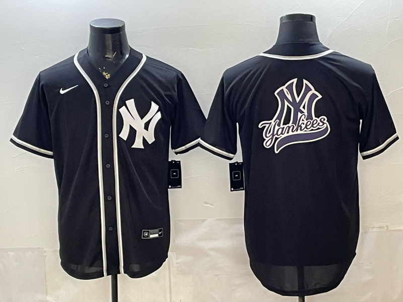 Men's New York Yankees Fashion Black Out Limited Jersey