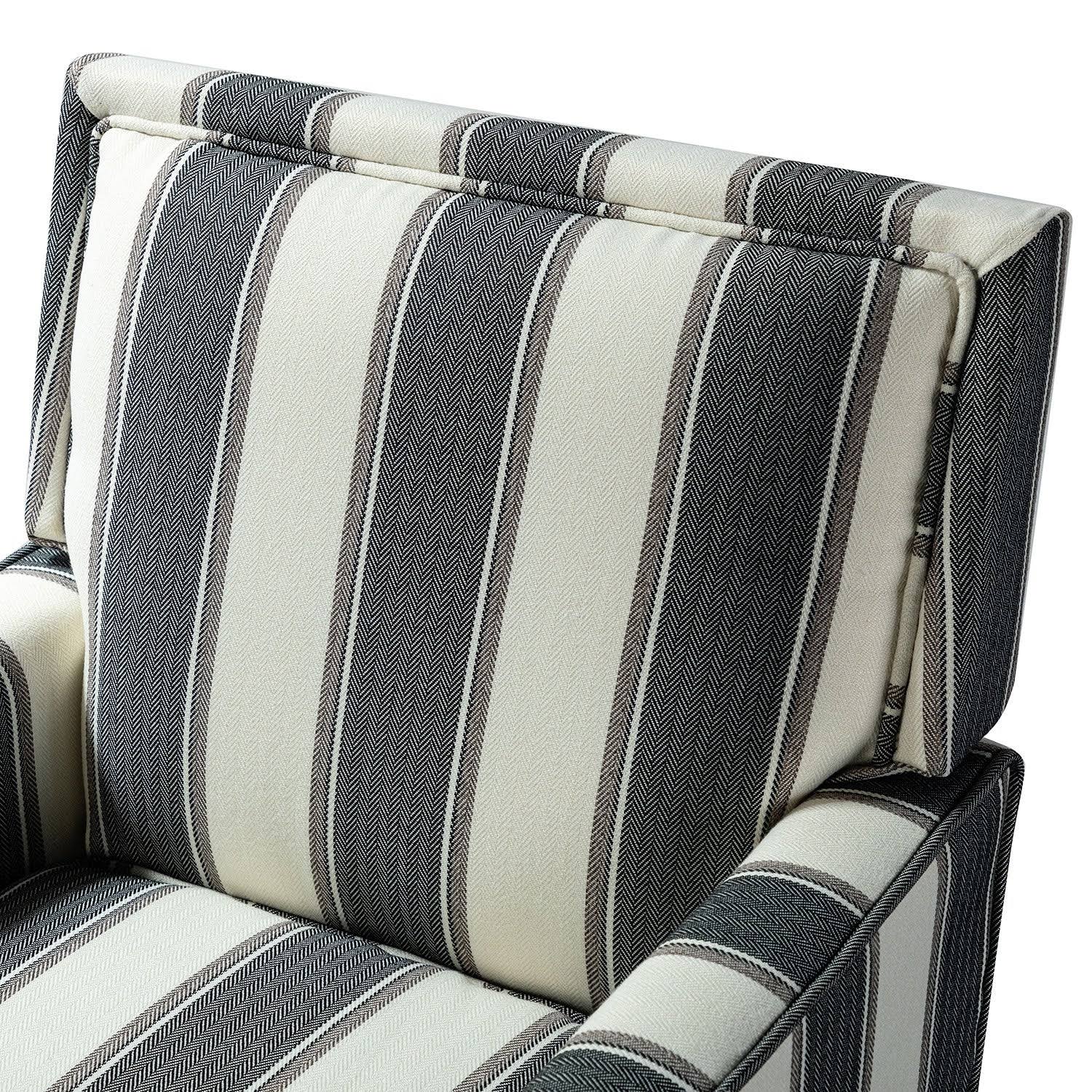 Filton Armchair with Tapered Block Leg - Black Stripe