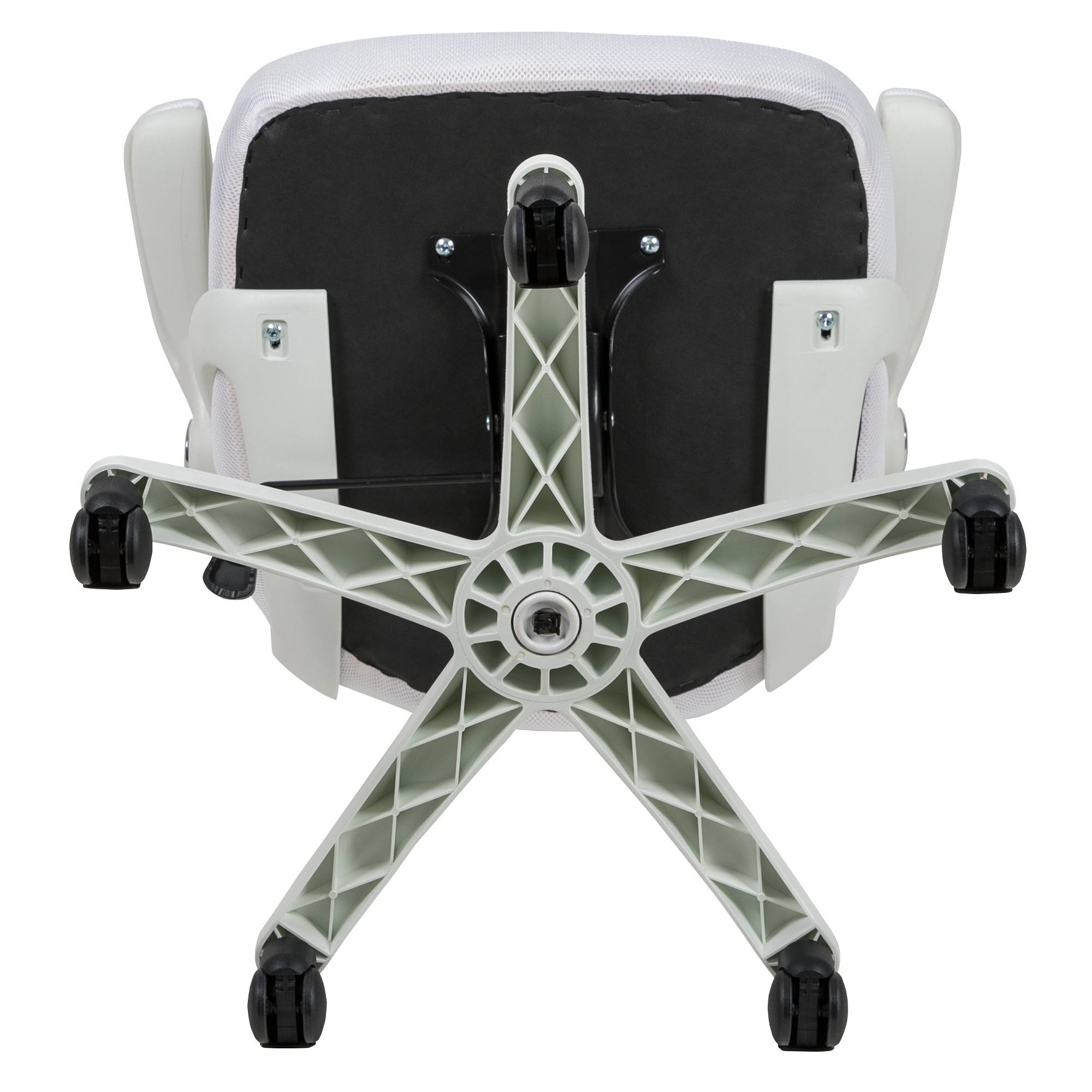 Emma and Oliver High Back White Mesh Ergonomic Office Chair with White Frame and Flip-Up Arms
