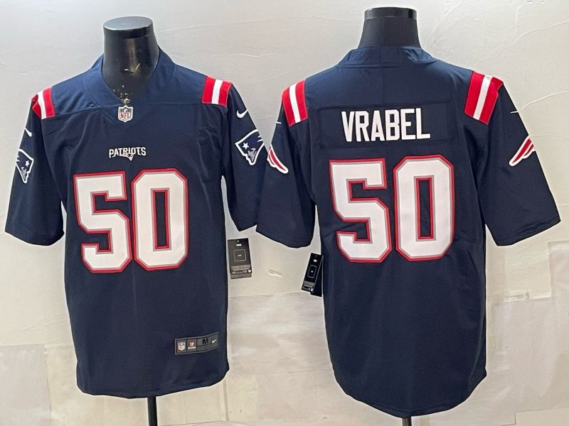 Men's New England Patriots Mike Vrabel #50 Navy Game Retired Player Jersey