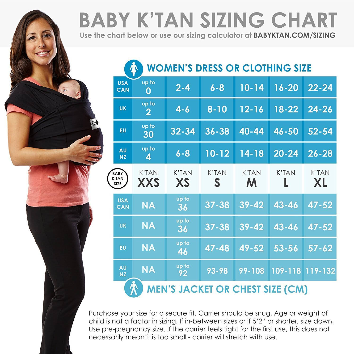 Baby K&tan Active Baby Carrier (Large, Black)