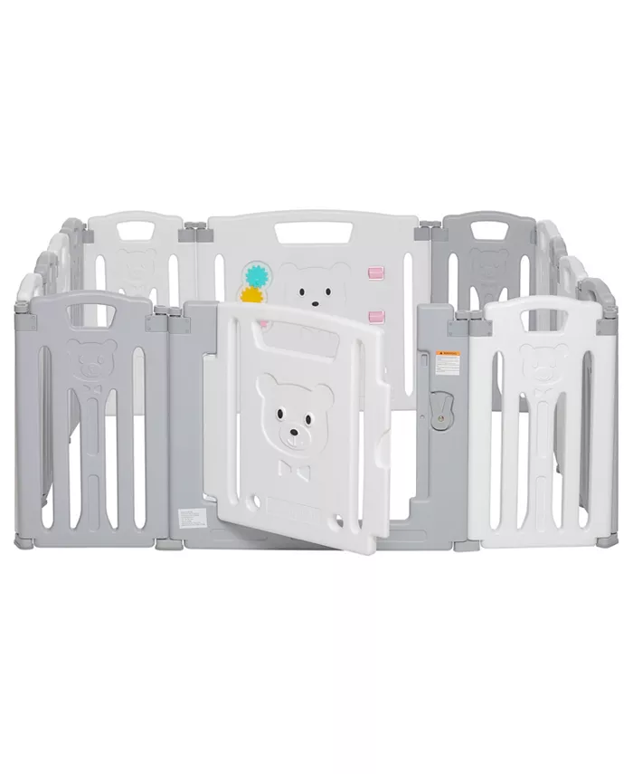 Dream On Me 14 Panel Oasis Play Center, Playard in Grey and White