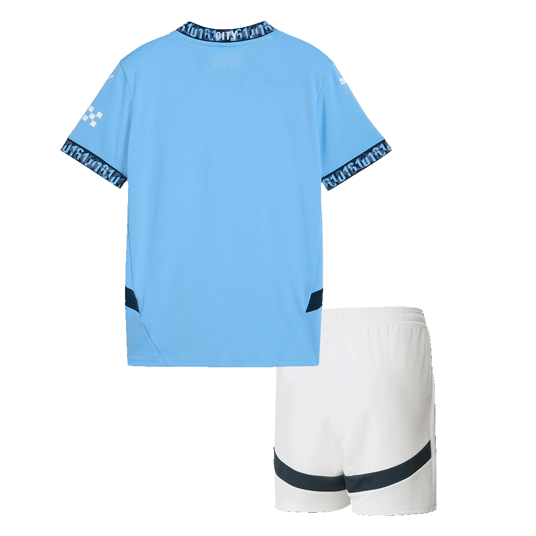 Manchester City Home Kids Soccer Jerseys Kit