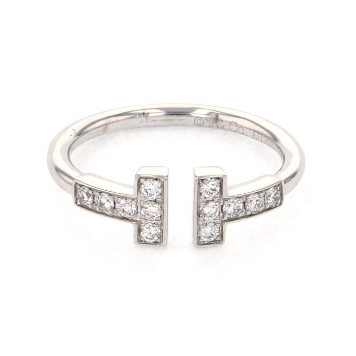 Tiffany & Co. Tiffany T Wire Ring 18K White Gold Diamond