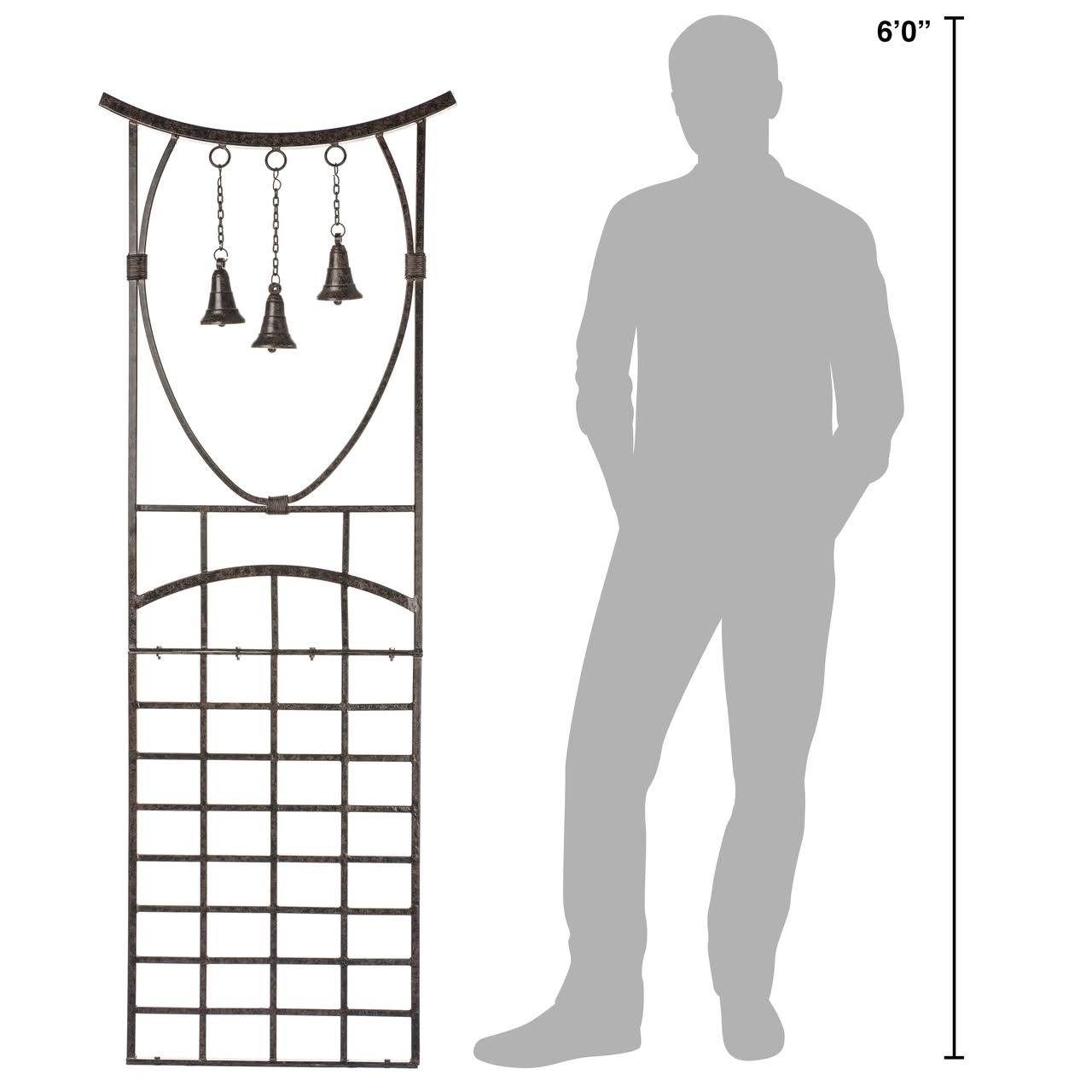 H Potter Steeple Bells Trellis Metal Yard Art