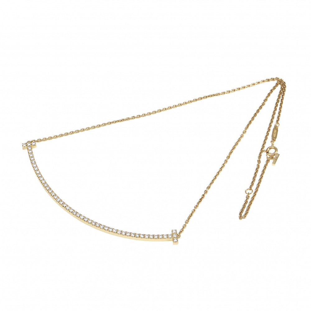 Tiffany & Co. Tiffany T Smile Xl Necklace 18K Yellow Gold Diamond 67513460