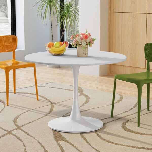 Modern 42 in. Round Dining Table with Round MDF Table Top,Metal Base