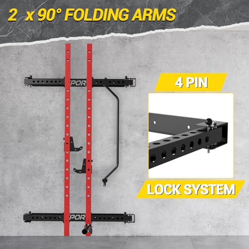 Folding Squat Rack for Home Gym, 2.36