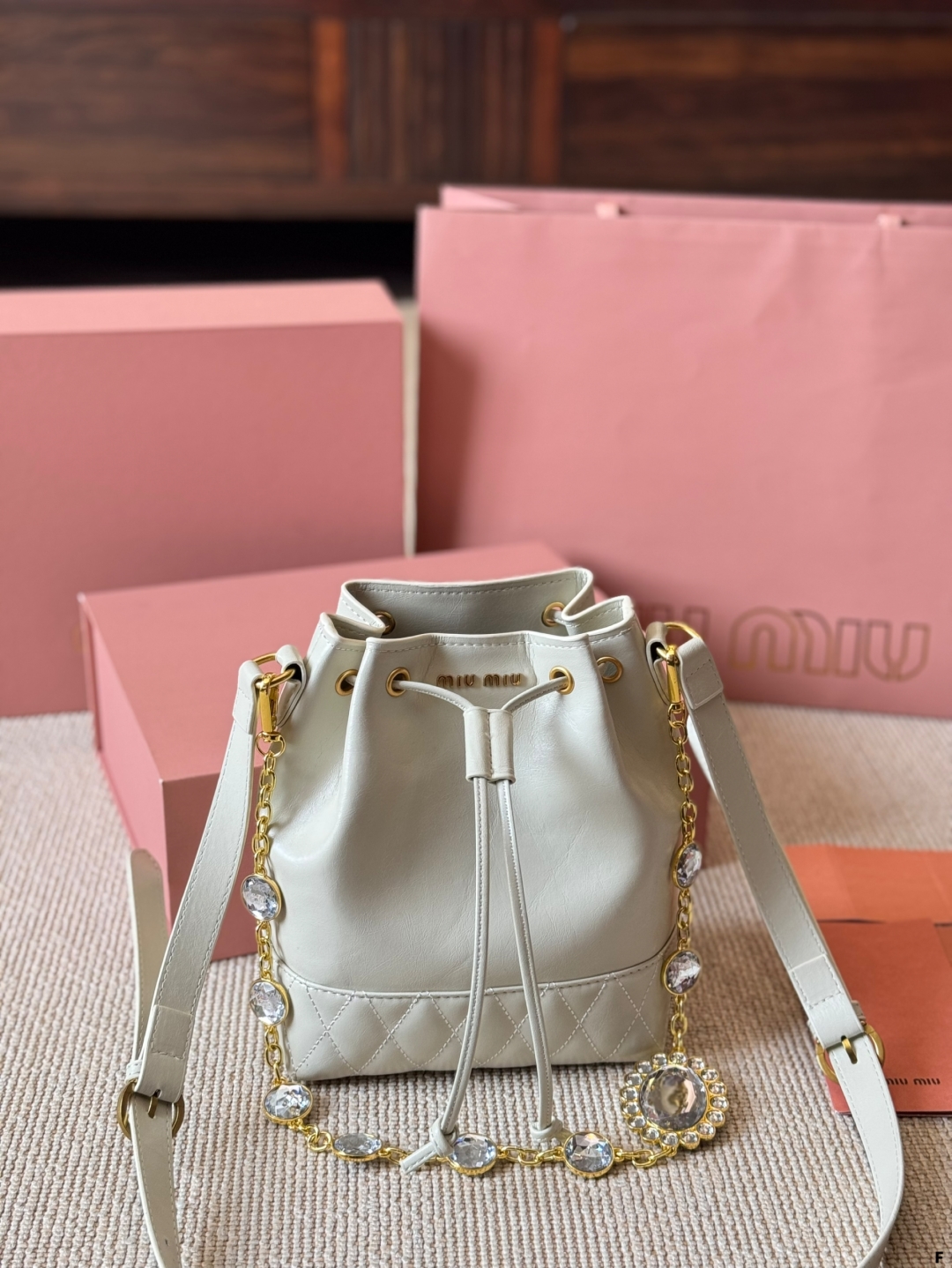 MiuMiu waxed leather small bucket bag - cnluxepick