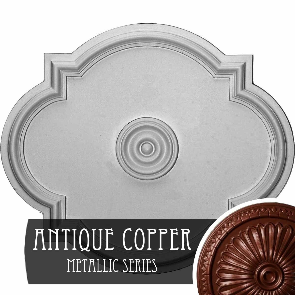 24x22W x 20 1/2x22H x 1 1/8x22P Waltz Ceiling Medallion (Fits Canopies Up to 5 1/4x22), Hand-Painted Gobi Desert Crackle