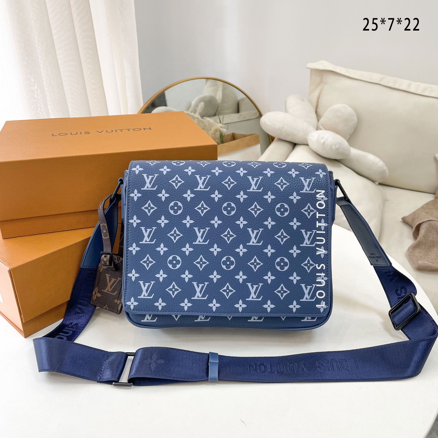 Louis Vuitton District Pm Bag Blue 26Cm M23785 For Men