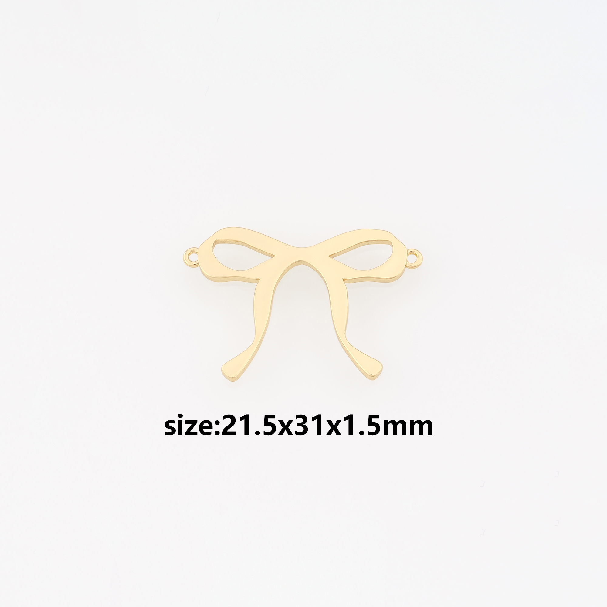 18K Gold Filled Bow Connector,Bow Charm Necklace Bracelet for DIY Jewelry Making Supply