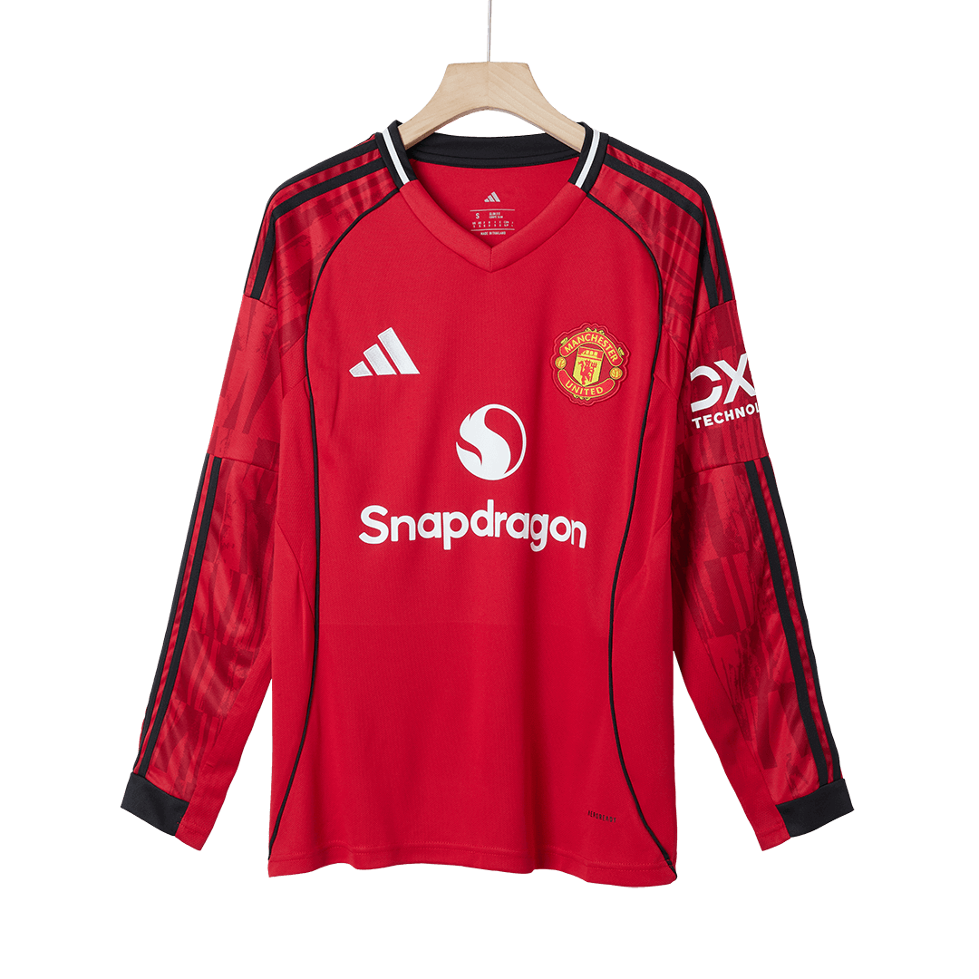Manchester United Home Long Sleeve Jersey 2025/26