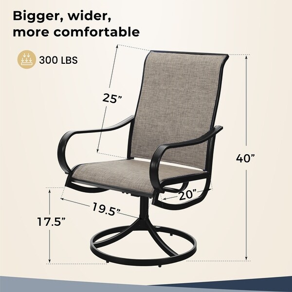 MAISON ARTS 5 Pieces Patio Dining Set,4 Sling Dining Swivel Chairs and 37