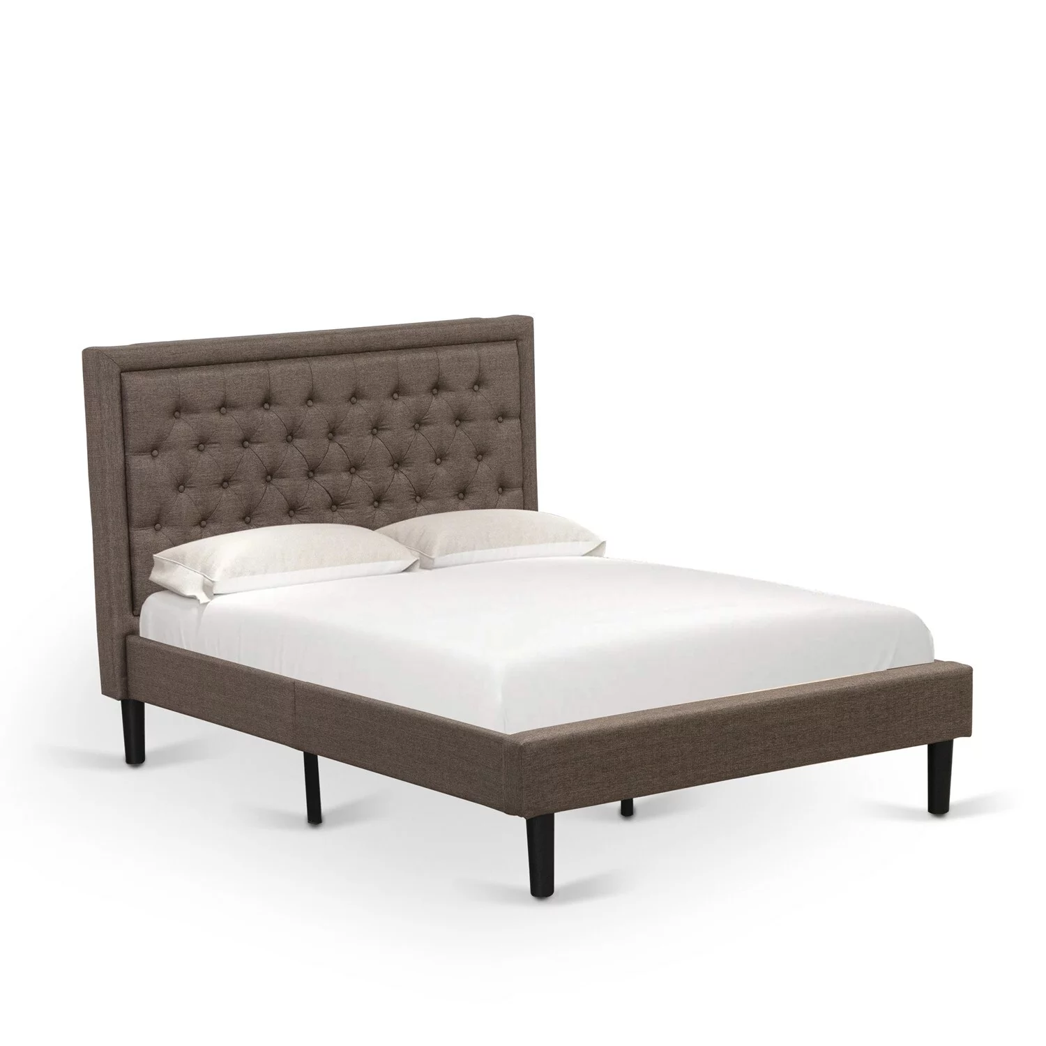 East West Furniture 2-piece Wood Bedroom Set in Brown/Distressed Jacobean