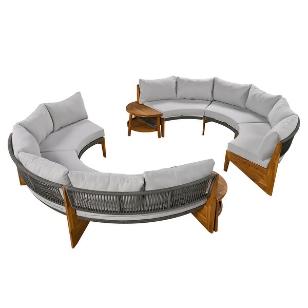 Curved Shape Sofa Set PE Wicker Furniture Conversation Sets