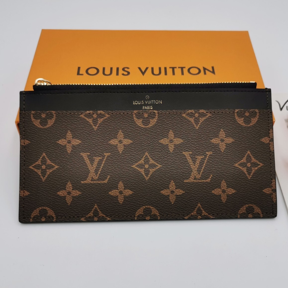Louis Vuitton Slim Purse Monogram Brown 7.9 Inches M80348