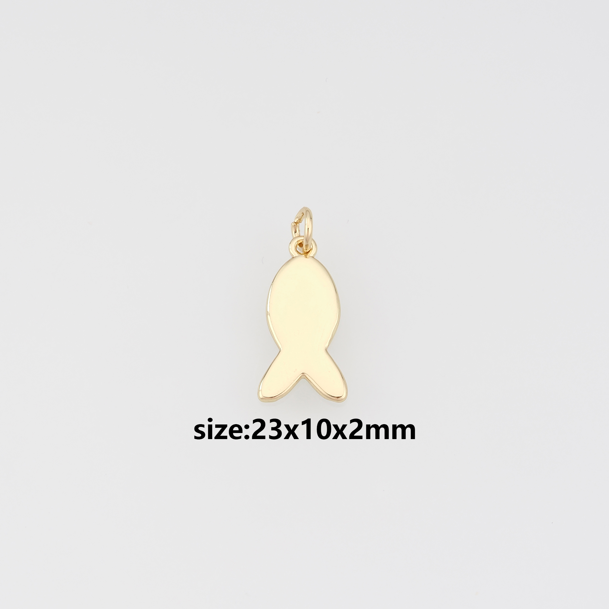 18K Gold Filled Fish Pendant,Ocean Charm Earrings Necklace for DIY Jewelry Making Supply