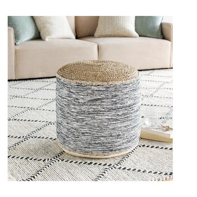 Mark amp Day Petzenkirchen 16 quot h X 18 quot w X 18 quot d Natural Fiber Tan Pouf