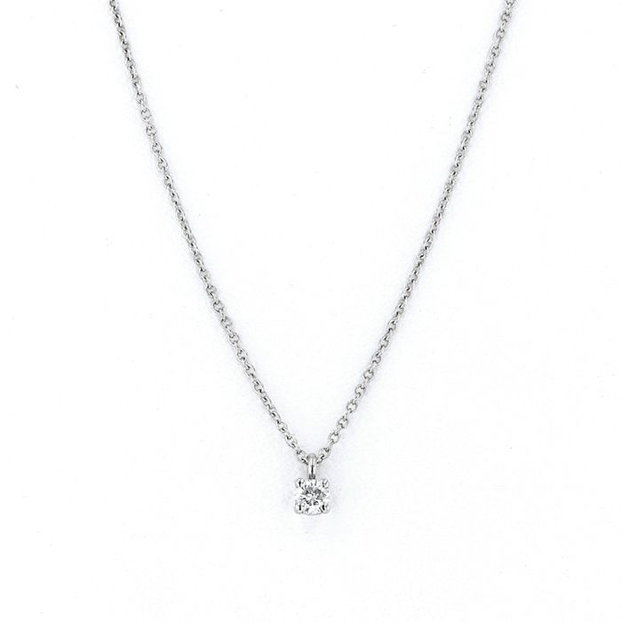 Tiffany & Co. Tiffany Solitaire Diamond Stud PT950 Necklace Platinum
