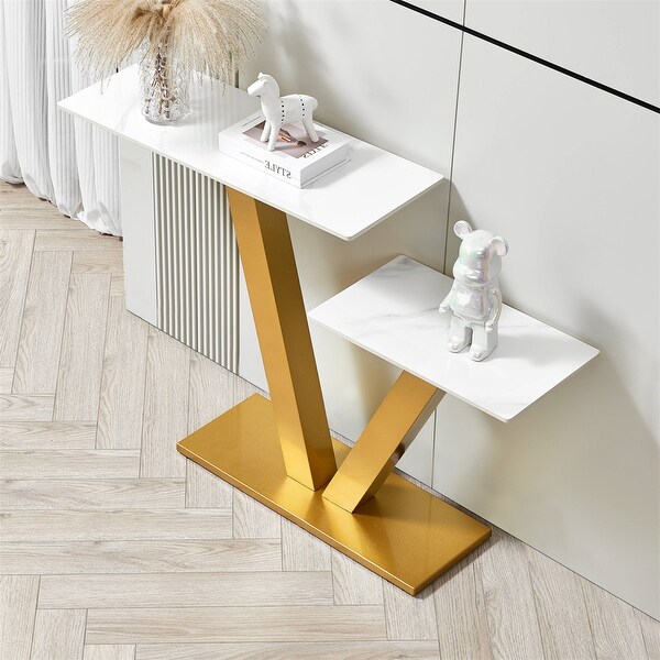 Console Table,Exquisite Shape Design w/ Adjustable Foot Pads