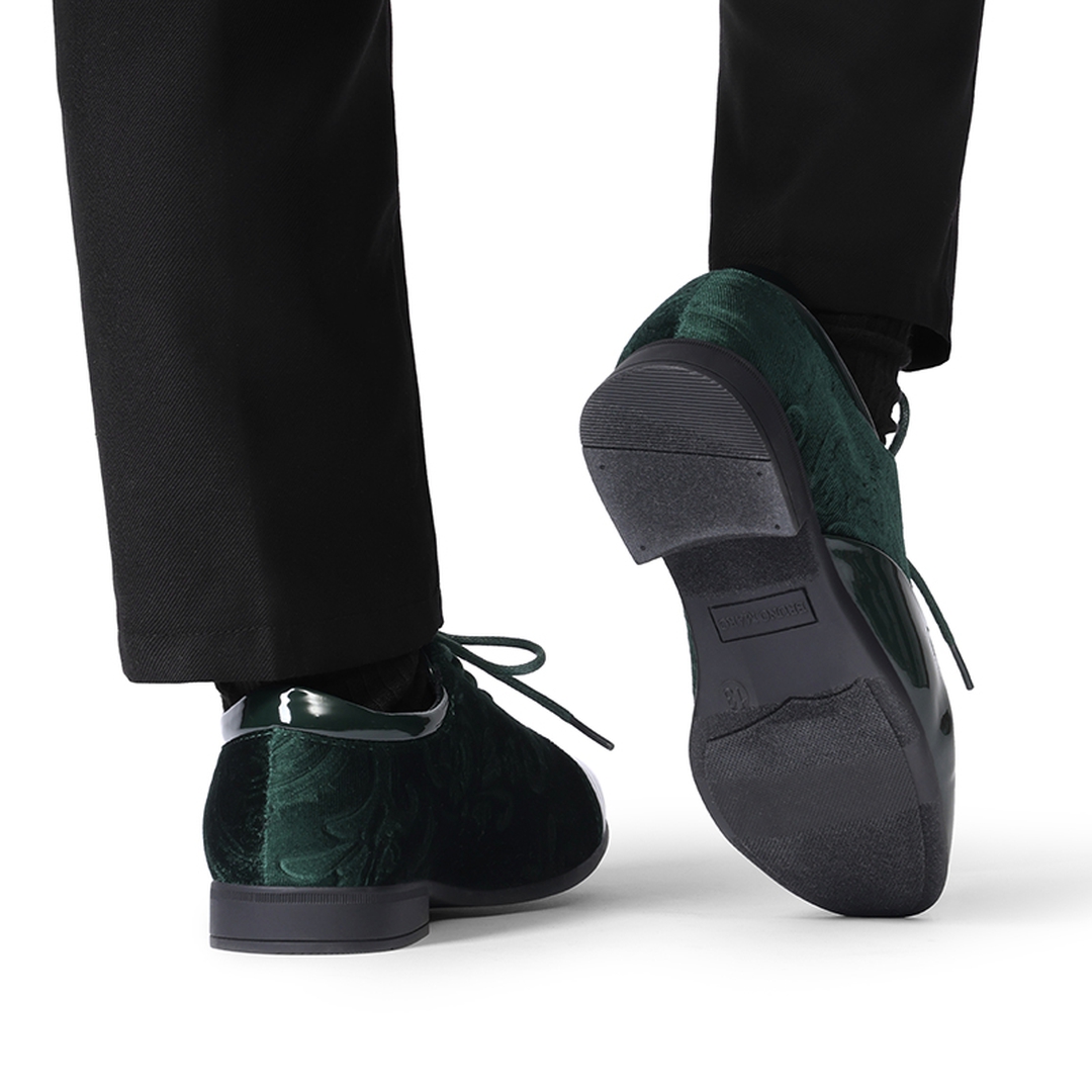 Boys Dress Shoes Formal Patent Velvet Tuxedo Oxford Shoes