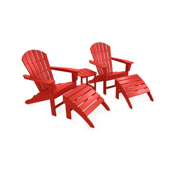 POLYWOOD South Beach Adirondack Chair 5Piece Set,White