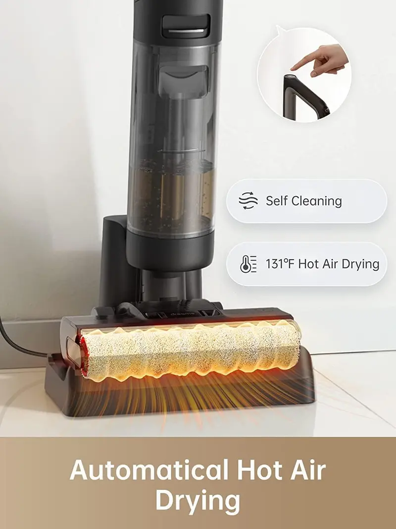Smart Cordless Vacuum-Mop Combo – Hot Air Drying, Edge-to-Edge Cleaning for Tile, Vinyl, and Hardwood