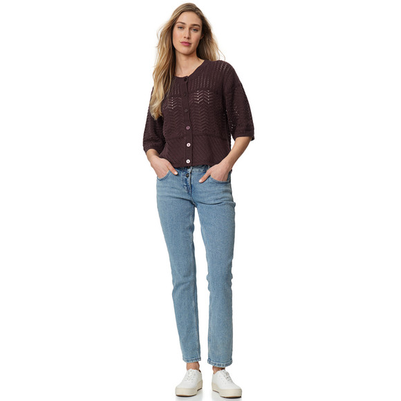Gina Damen Strickjacke mit Ajours-Muster