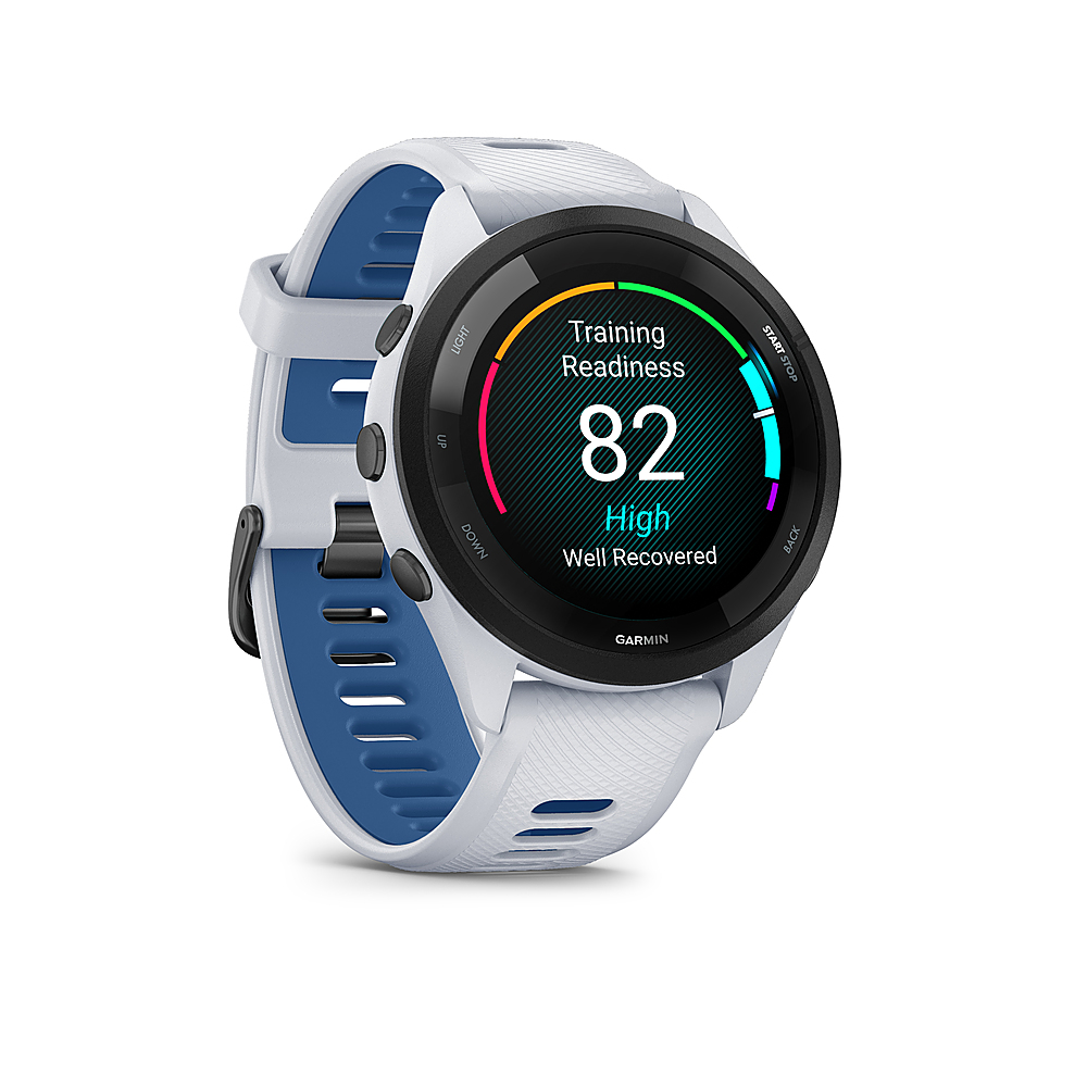 Garmin - Forerunner 265 GPS Smartwatch 46 mm Fiber-reinforced polymer - Black/Whitestone