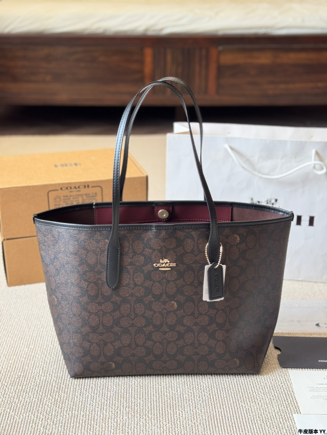 Coach & city tote classic tote bag shoulder bag - cnluxepick
