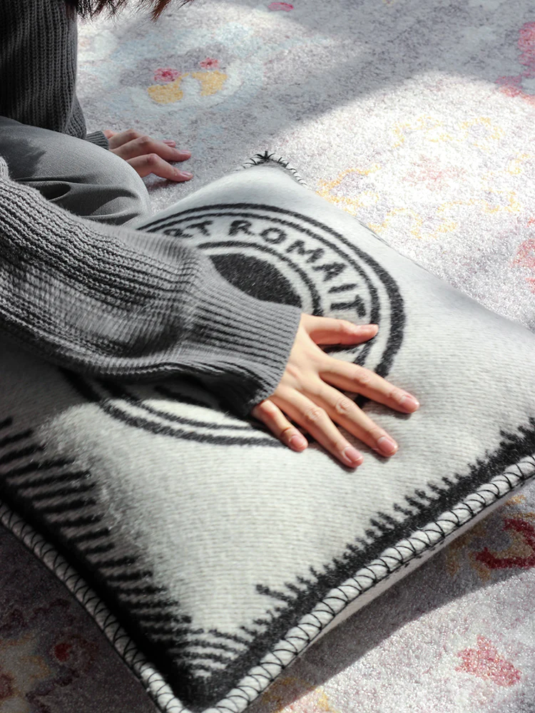 BD039 - Double-sided Cashmere Rhino Pillow