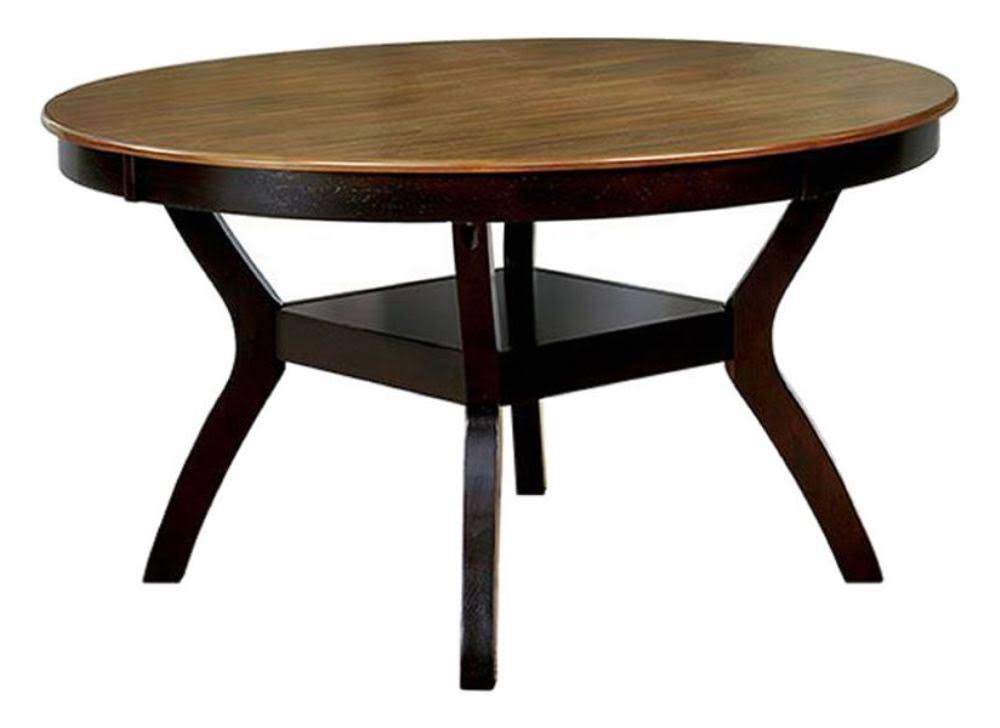 Furniture of America Juniper Dark Brown Oak Round Table