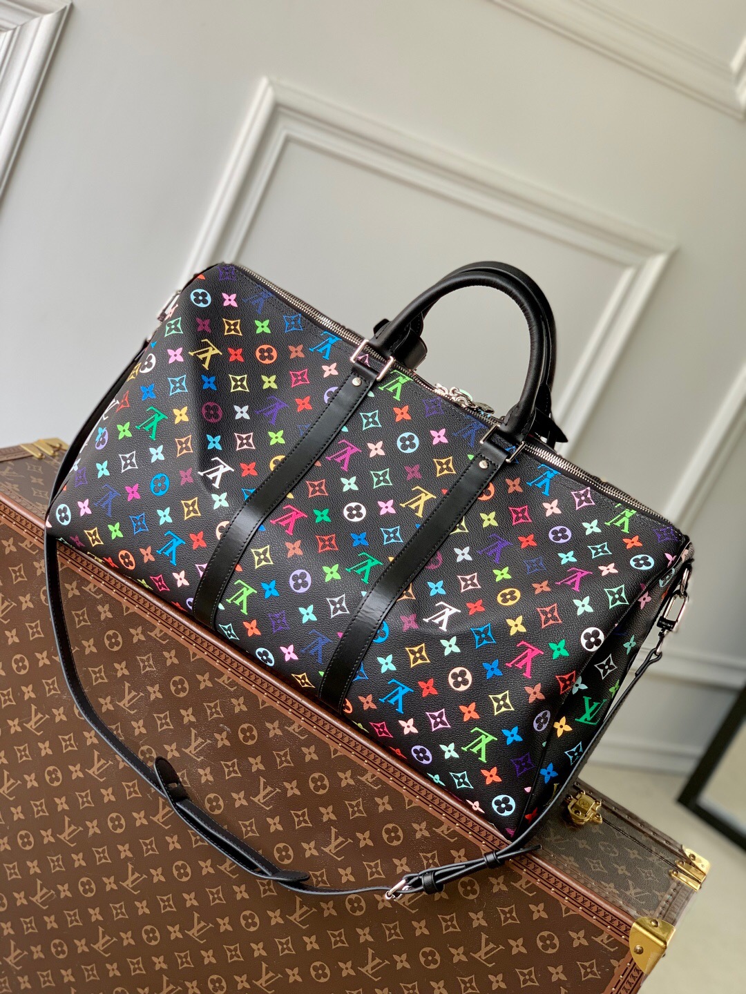 Louis Vuitton LV x TM Keepall Bandoulière 50 Multicolore Black 50cm M13745