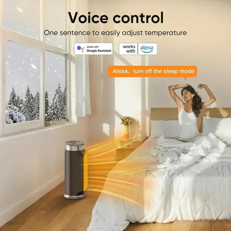 PTC Smart Space Heater — 1500W, WiFi & App-Controlled with Overheat Protection