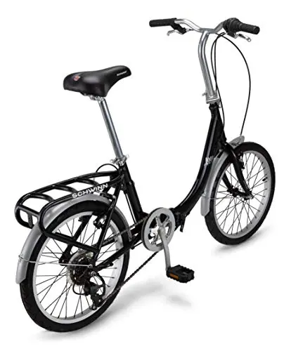 Schwinn Loop 20″ Folding Bike – 7-Speed, Step-Through Frame, Cargo Rack & Pannier Bag Included