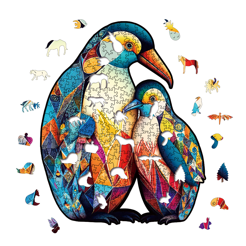 Animal Wooden Puzzle-Lovely Penguin