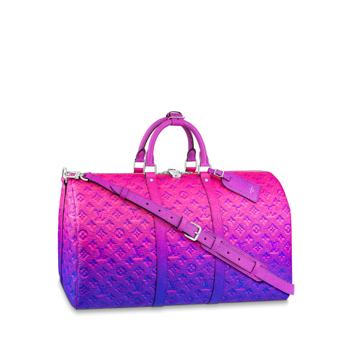 Louis Vuitton Keepall Bandouliere 50Cm Blue And Pink