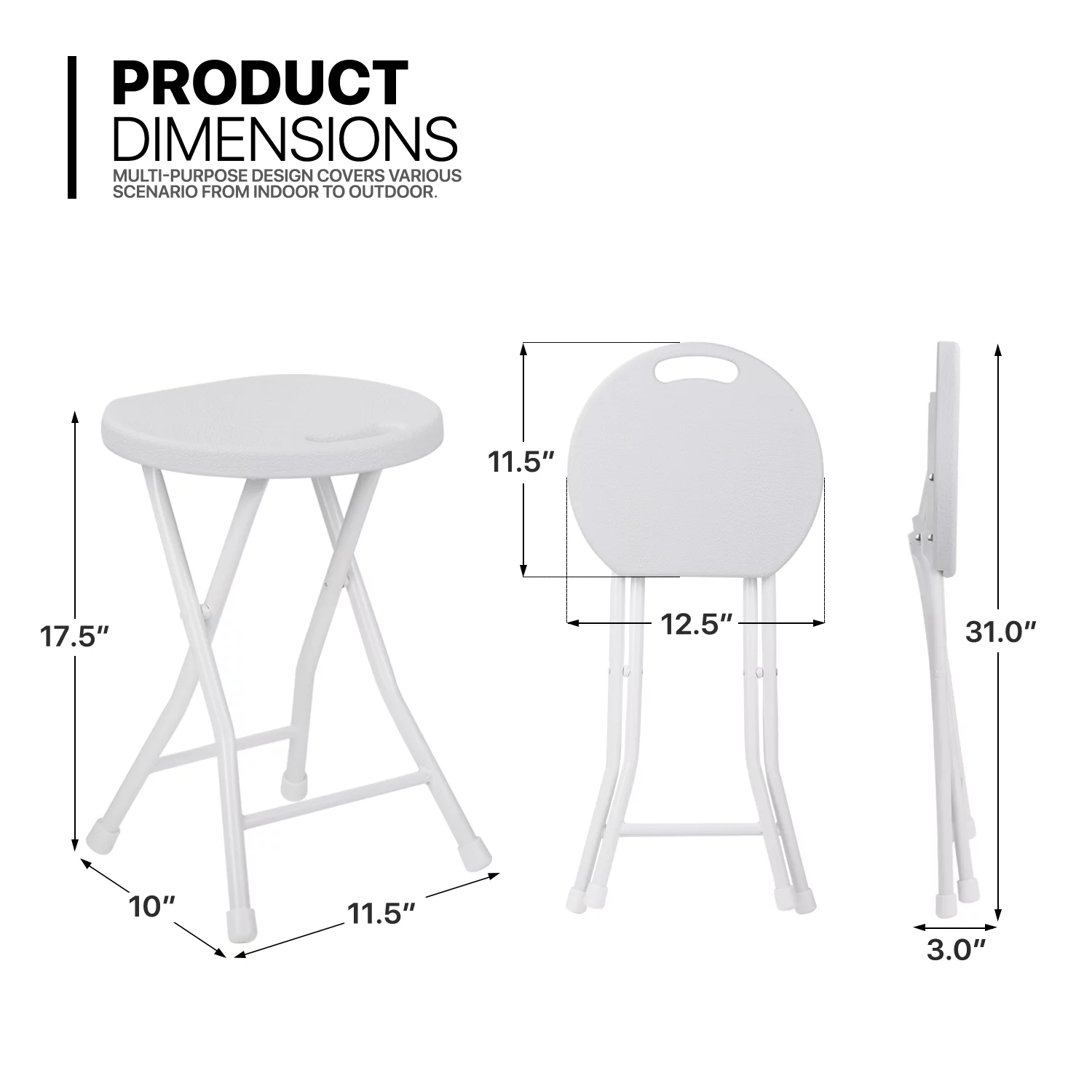 MoNiBloom 7 Pieces 4 FT Folding Round Table and Chair Set, Banquet Event Wedding Card Desk with Handle and Foldable Steel Stools