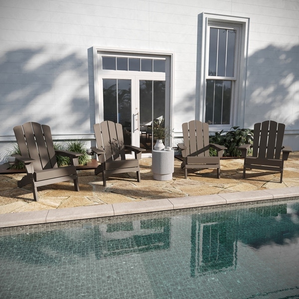 Set of 4 AllWeather Adirondack Chairs with Cupholders