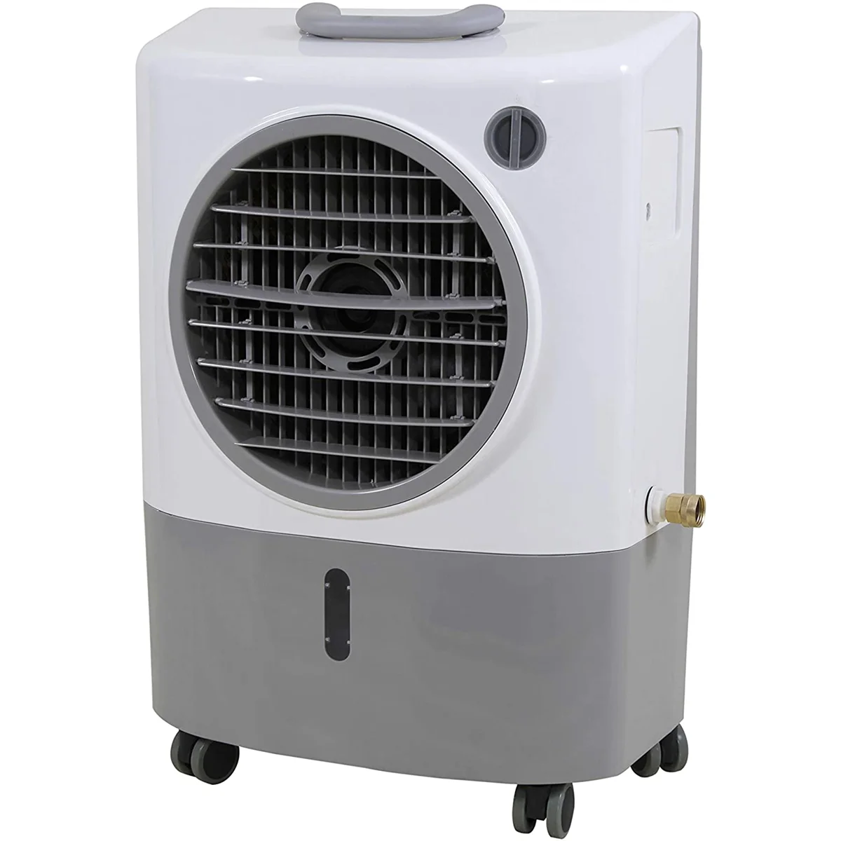 Hessaire MC18M Portable Evaporative Cooling Fan, Indoor/Outdoor Low Humidity Environments, 1300 CFM, 500 sq. ft., 2-Speed Fan, 53.4 dB, White