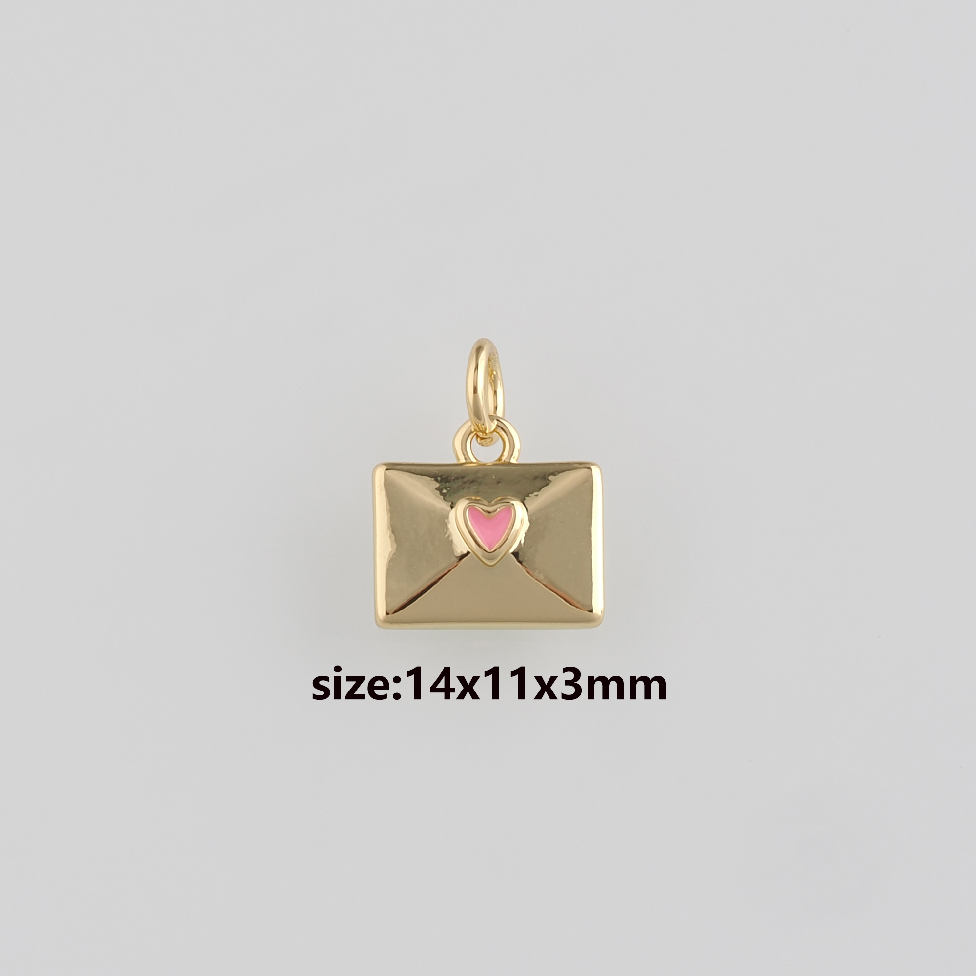 18K Gold Filled Envelope Pendant,Envelope Charm Earrings Necklace for DIY Jewelry Making Supply