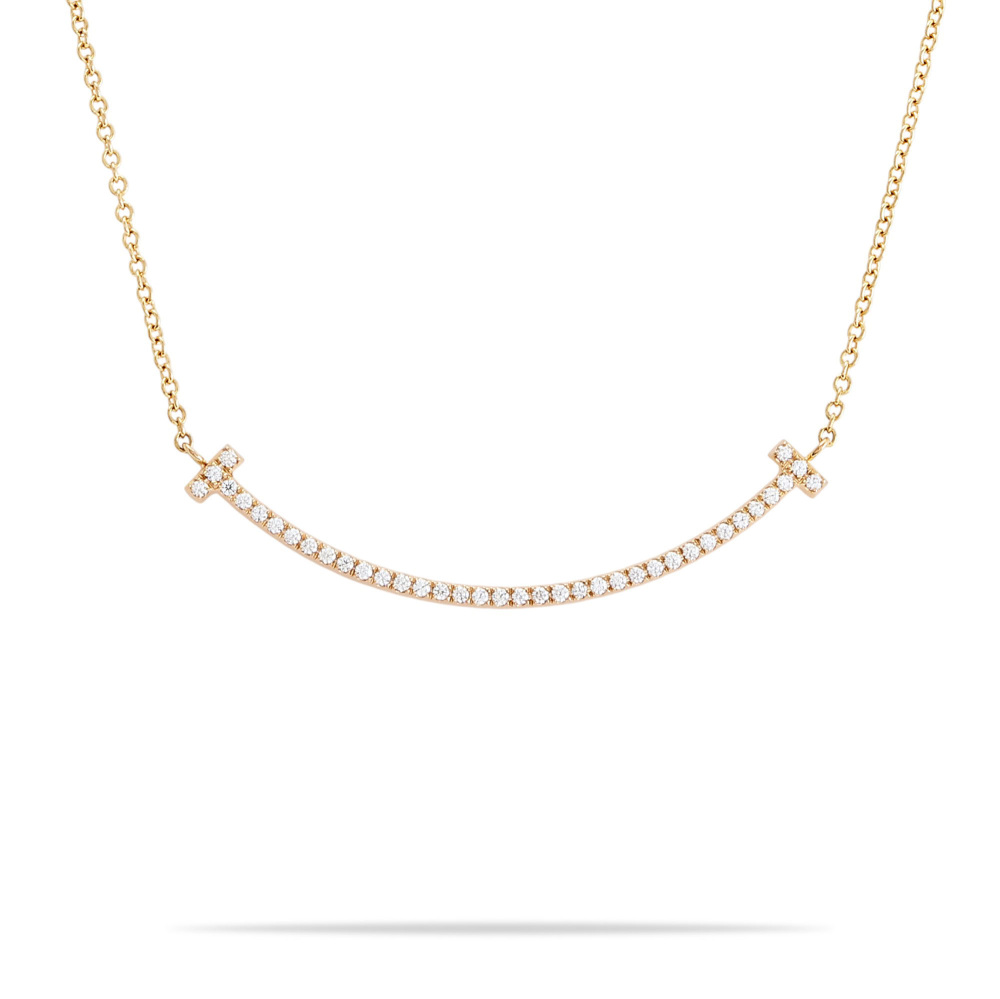 Tiffany & Co. Tiffany T Smile Necklace 18K Rose Gold Diamond 63058815