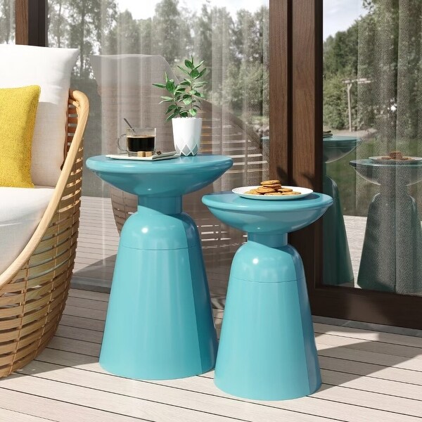 Outdoor Metal S/2 side table,for patio,garden,poolside