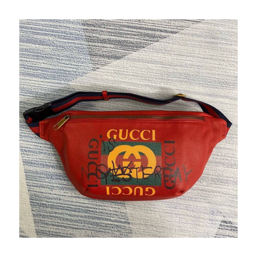 Gucci Leather Coco Capitan Vintage Logo Belt Bag Red