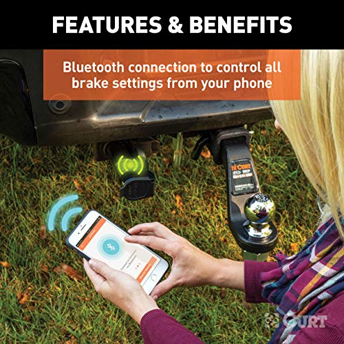 CURT Echo Mobile Electric Trailer Brake Controller with Bluetooth-Enabled Smartphone Connection